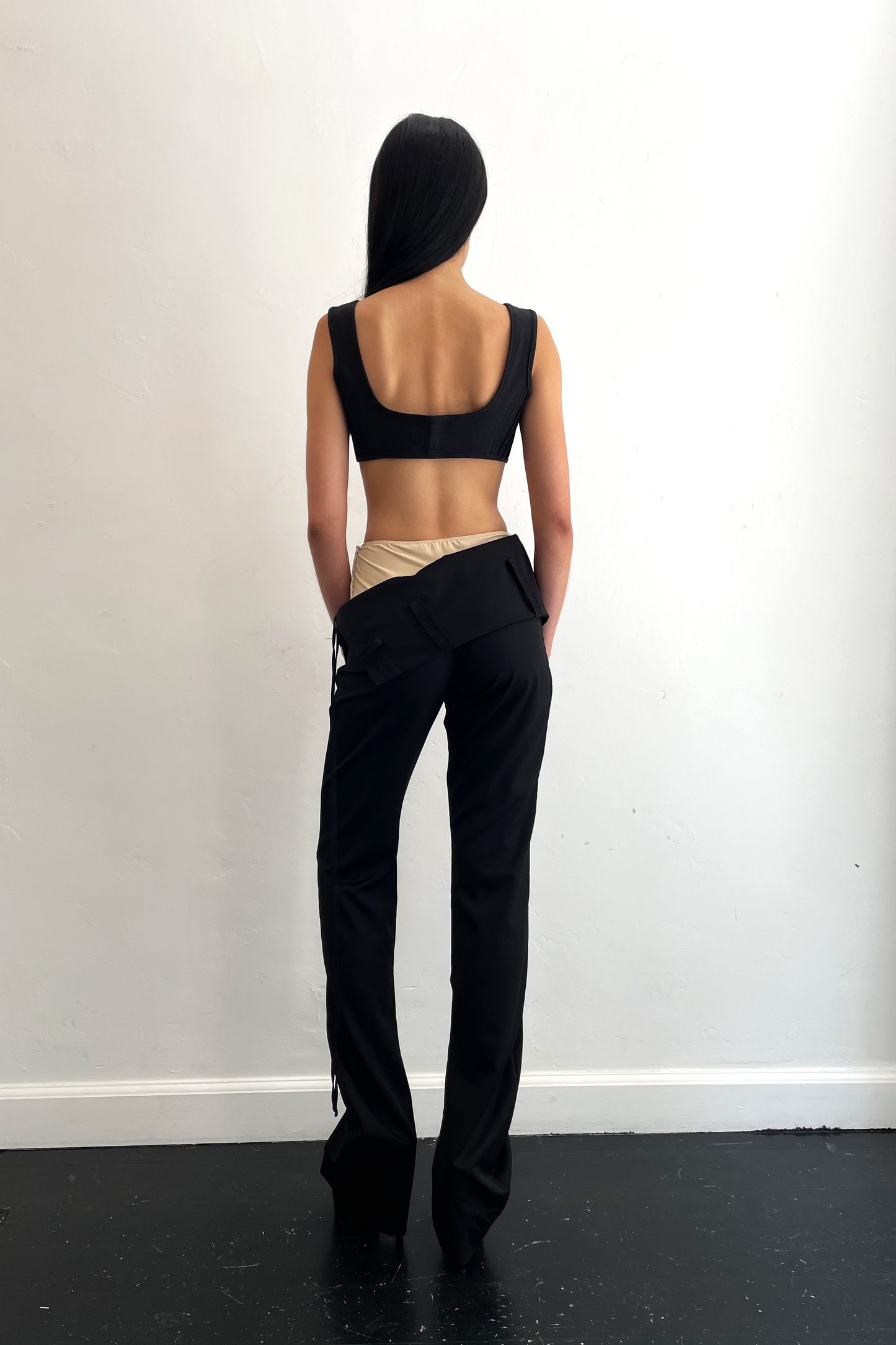 Drop Down Suit Pants Black