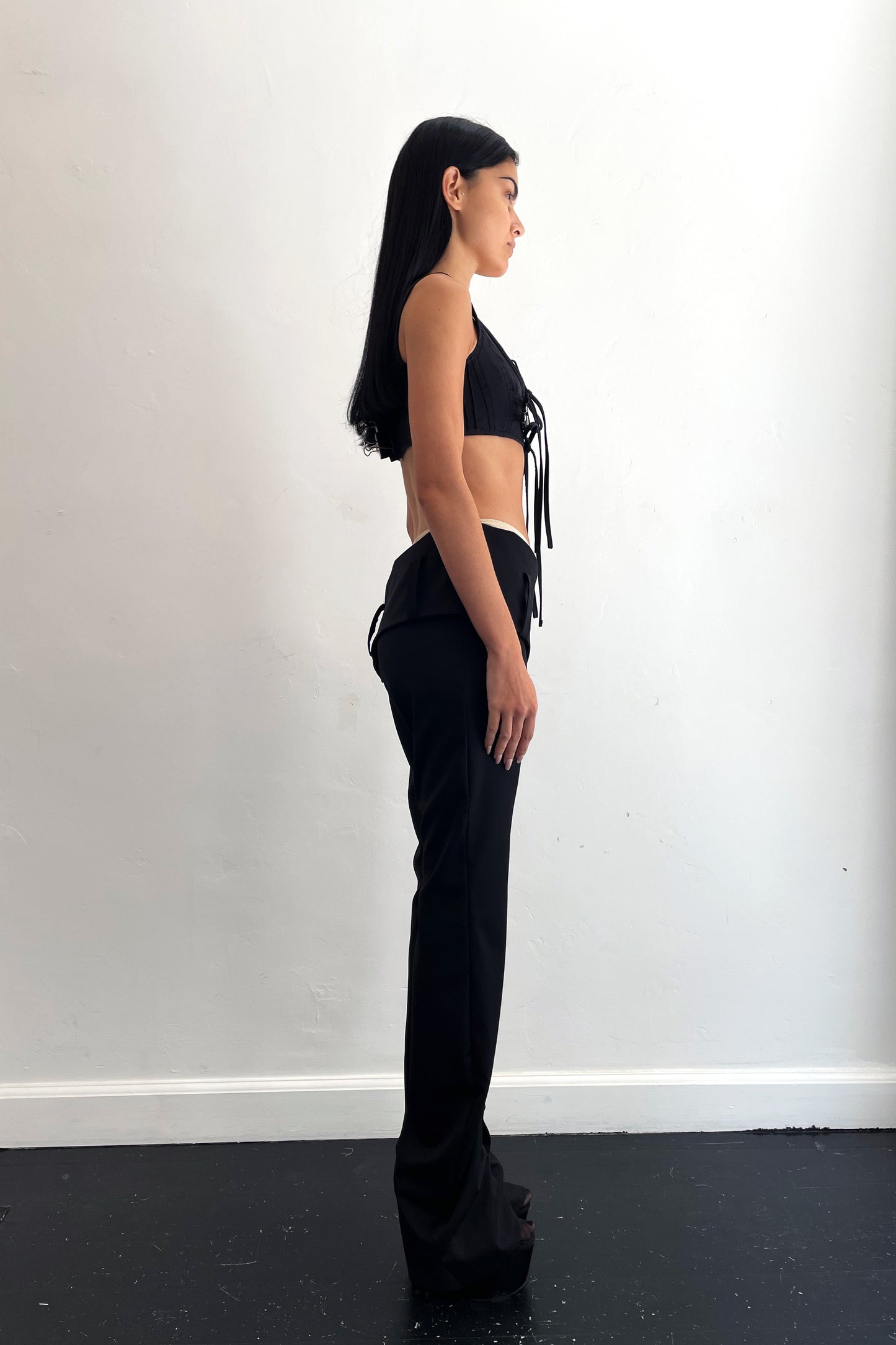 Drop Down Suit Pants Black