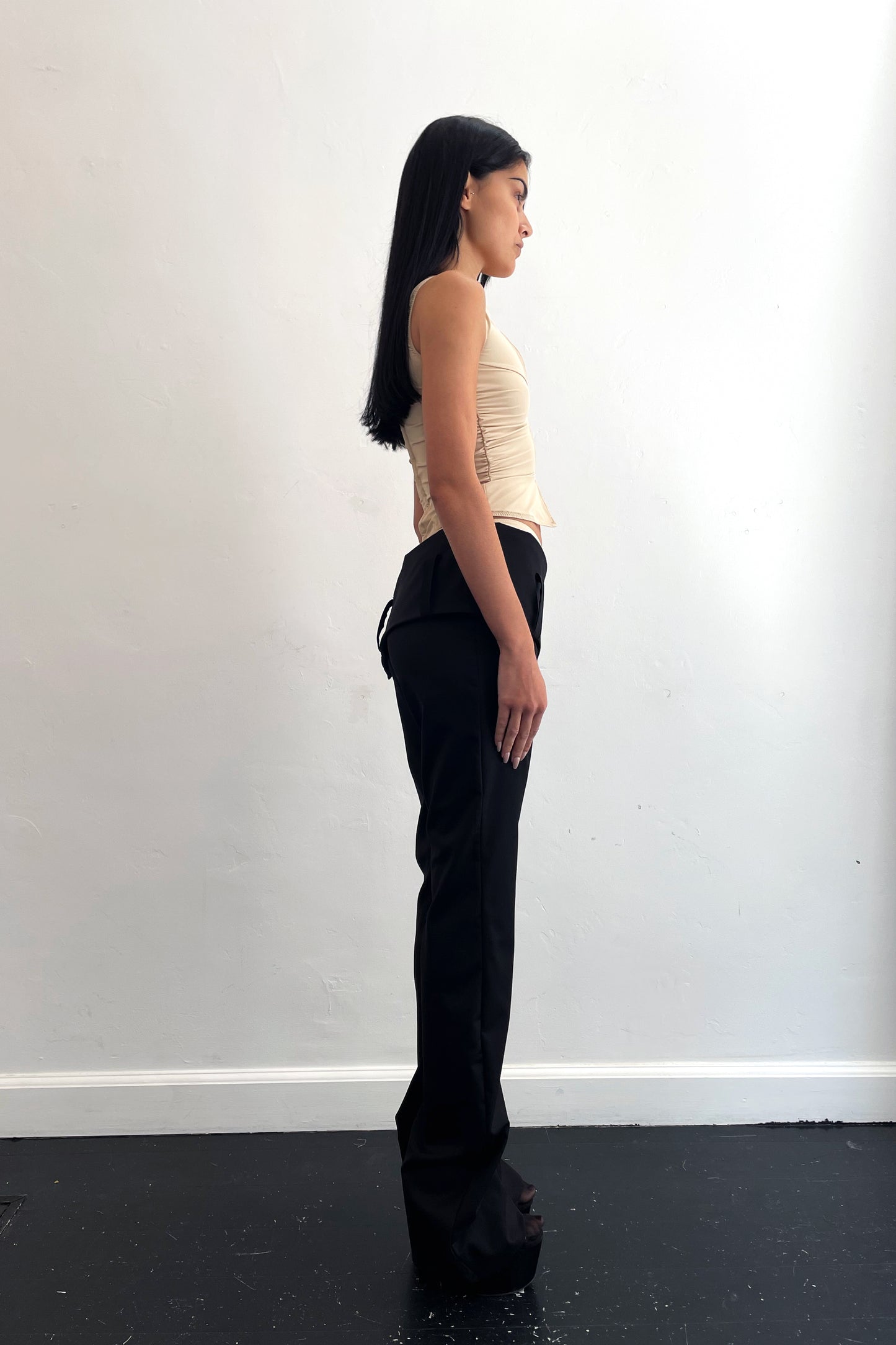 Deconstructed Shapewear Top Beige