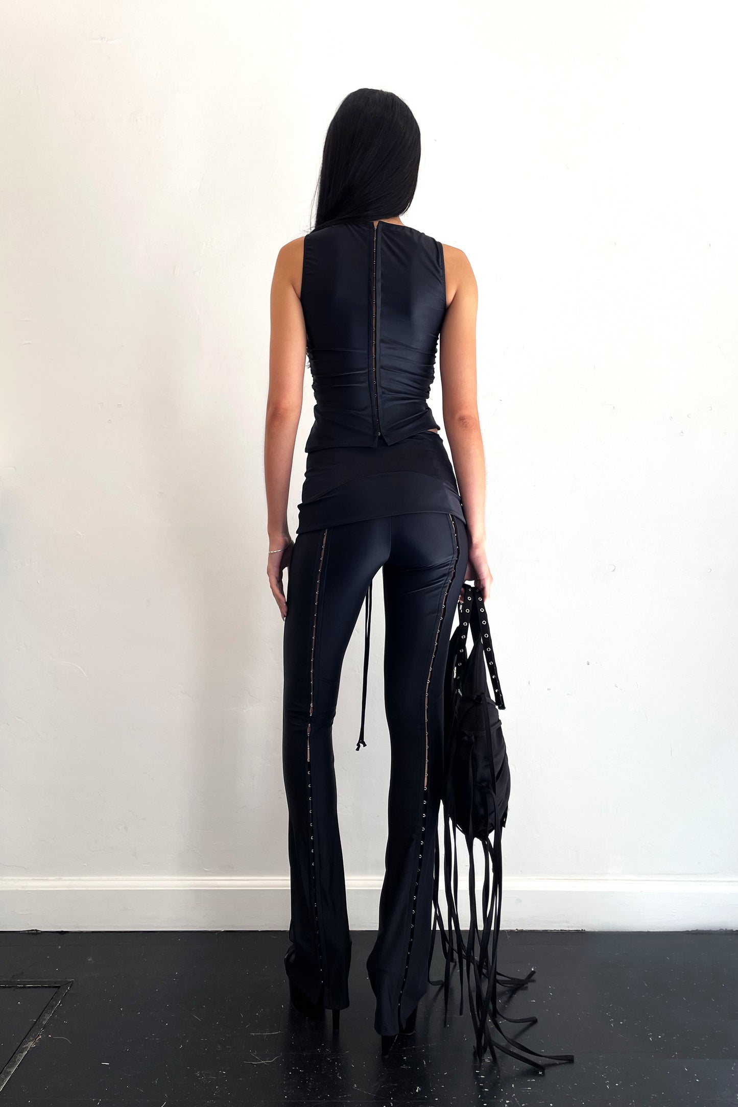 Deconstructed Shapewear Top Black