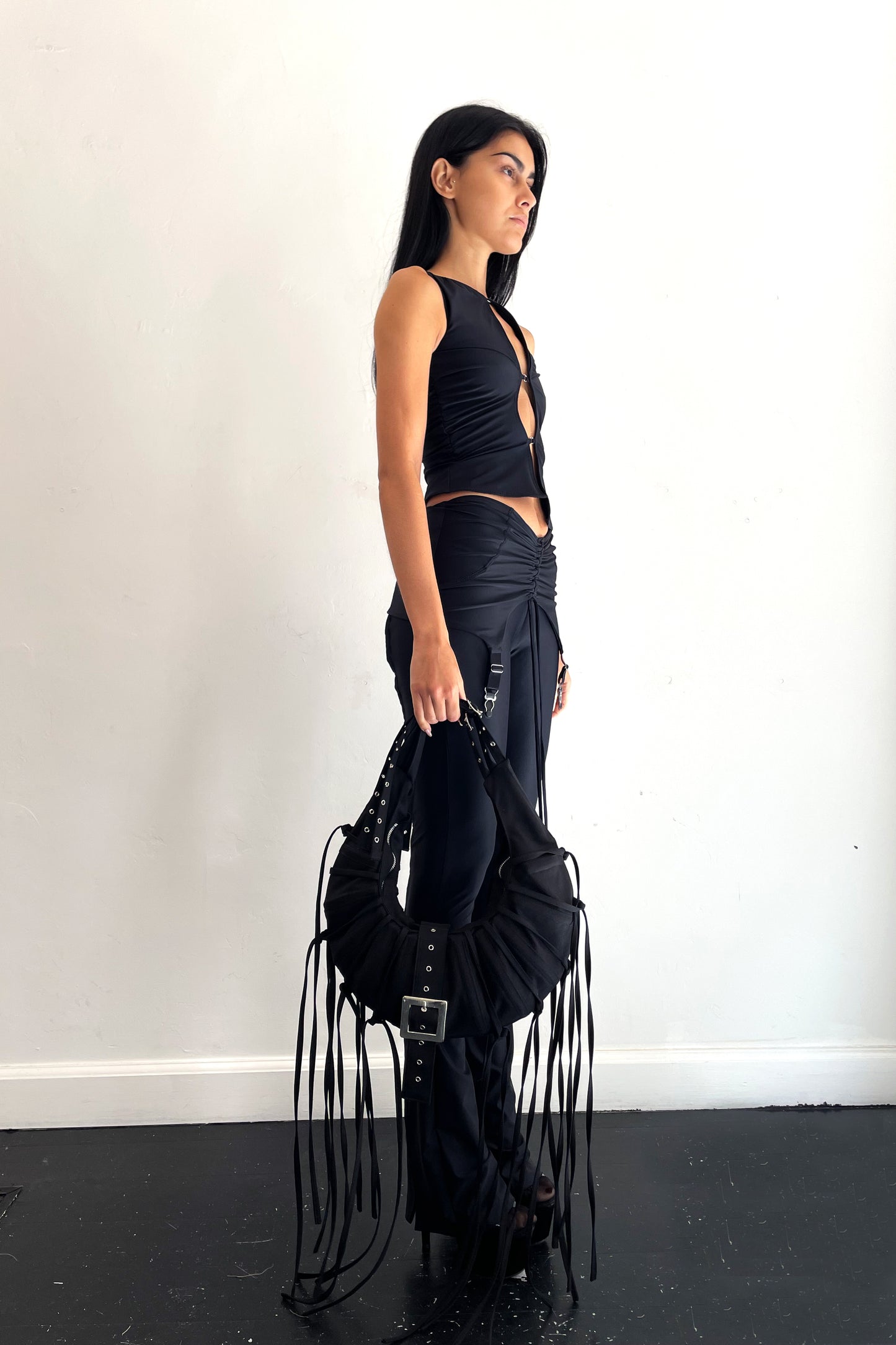 Deconstructed Shapewear Top Black
