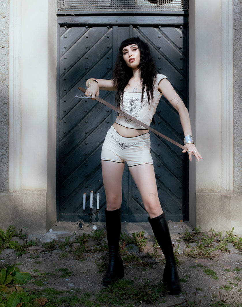 RKM x BBYANGEL Valkyrie Shorts Beige