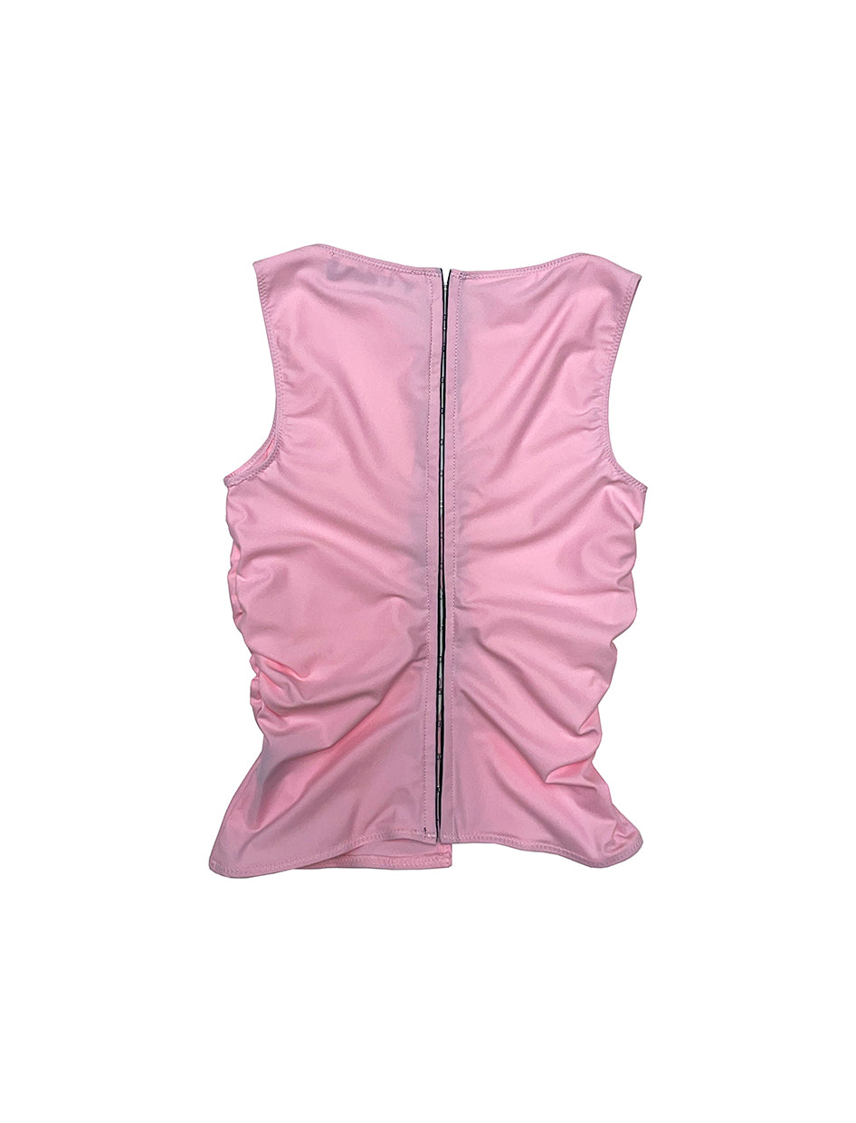 Deconstructed Shapewear Top Pink