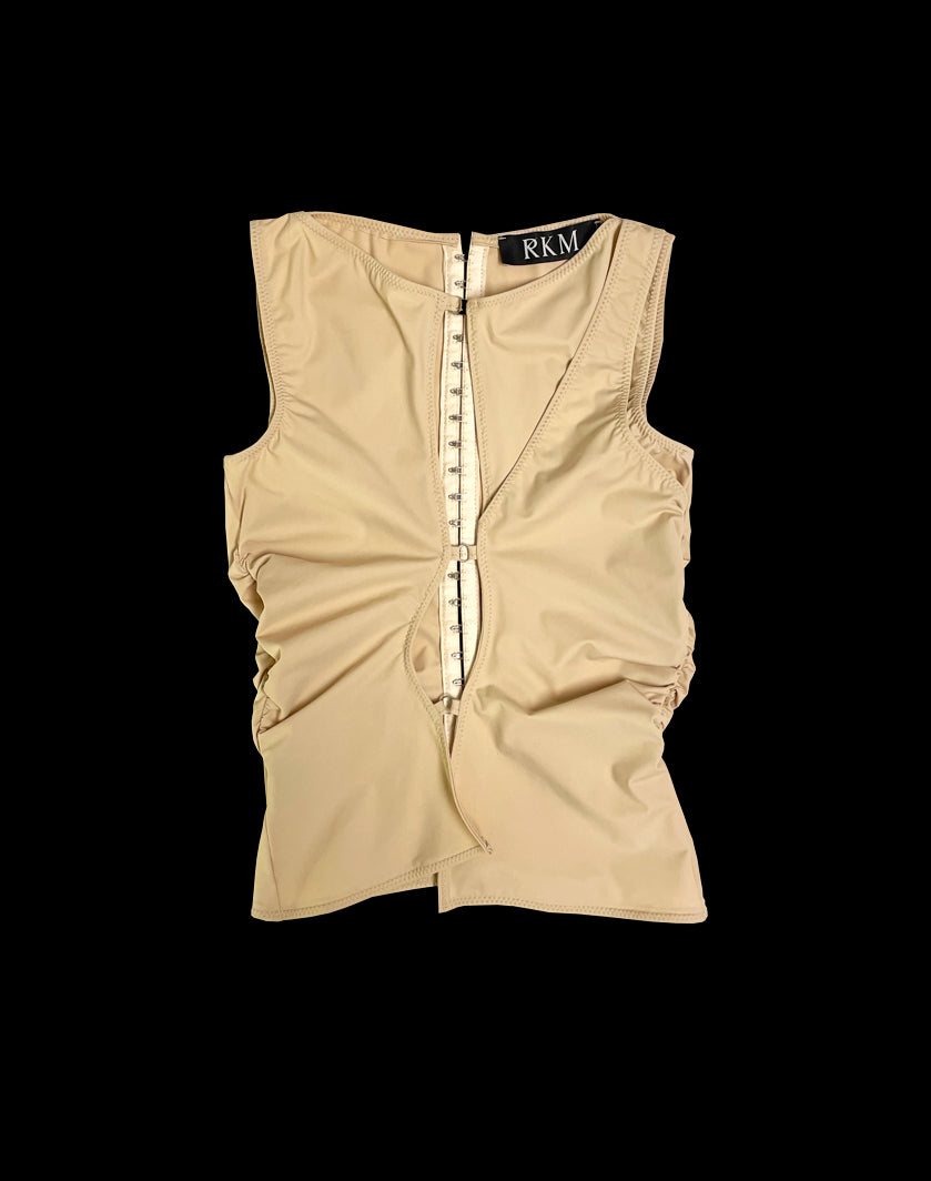 Deconstructed Shapewear Top Beige