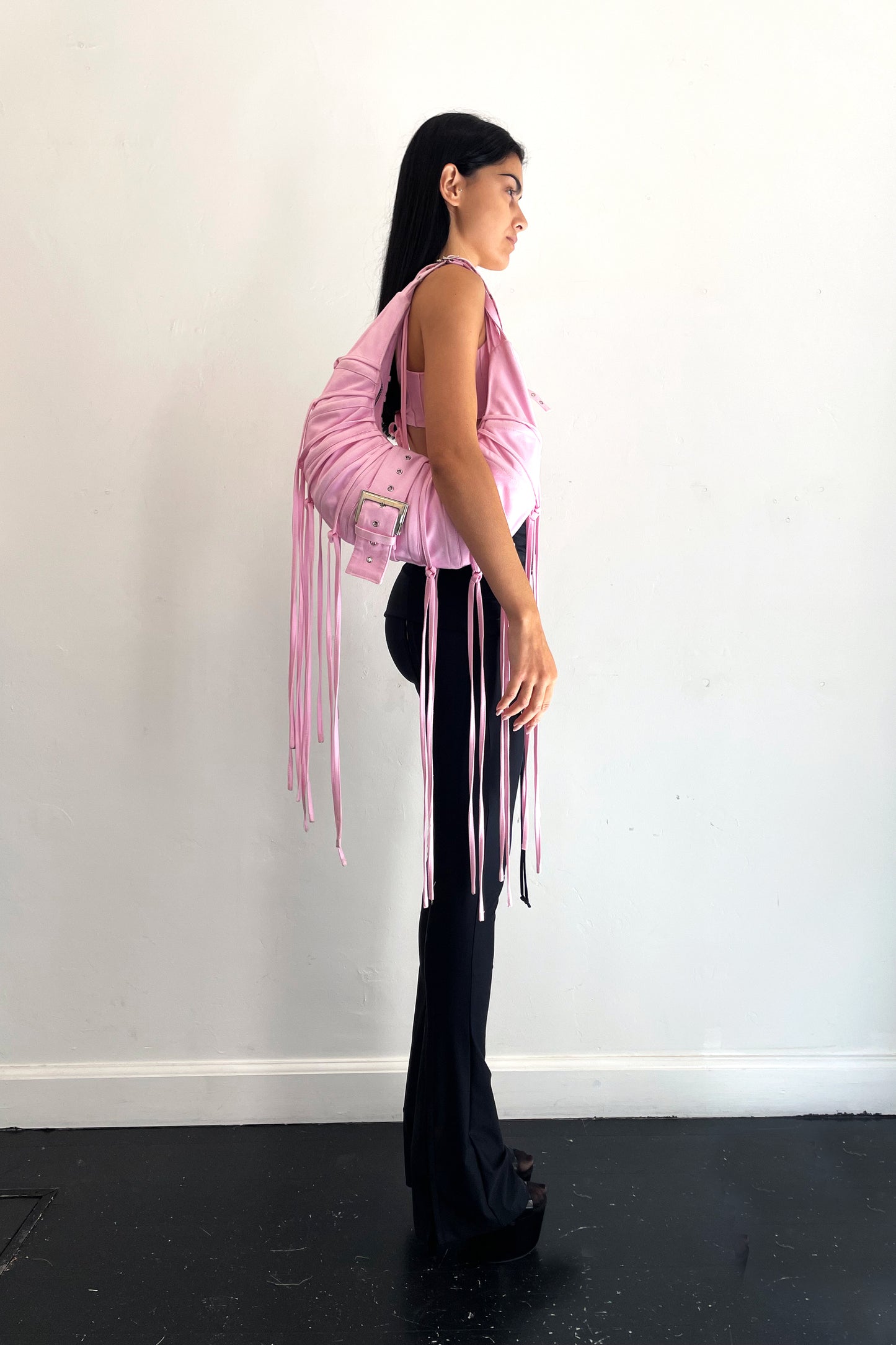 Boned Bustle Bag Pink