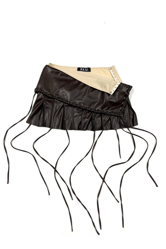 Drop Down Mini Pleather Skirt